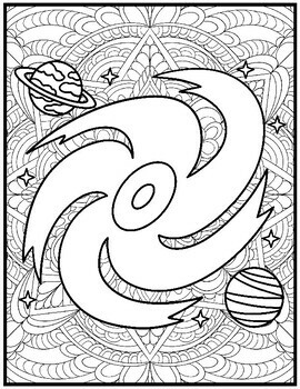 Space coloring pages mindfulness coloring sheets mandala space day by qetsy