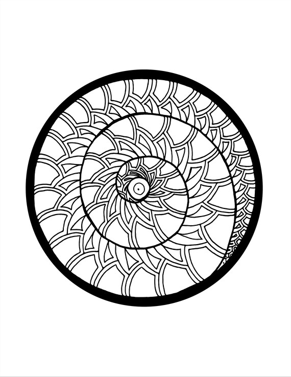 Coloring page spiral deepsea