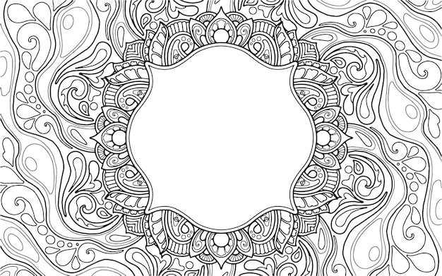 Premium vector coloring page mandala design with text space