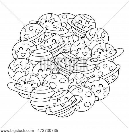 Cute planets circle vector photo free trial bigstock