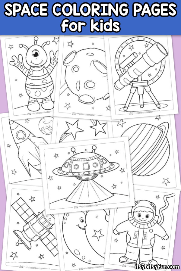 Space coloring pages for kids