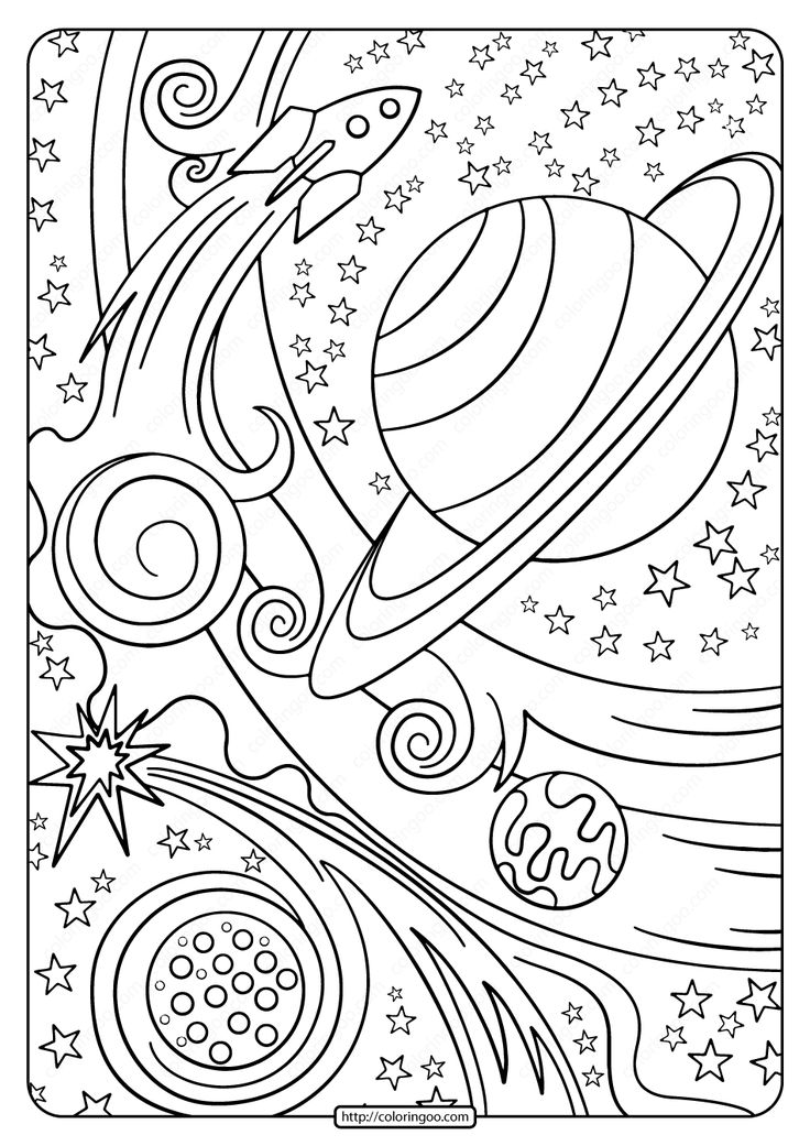 Free printable rocket and planets pdf coloring page high quality free printable coloring drawiâ space coloring pages star coloring pages planet coloring pages