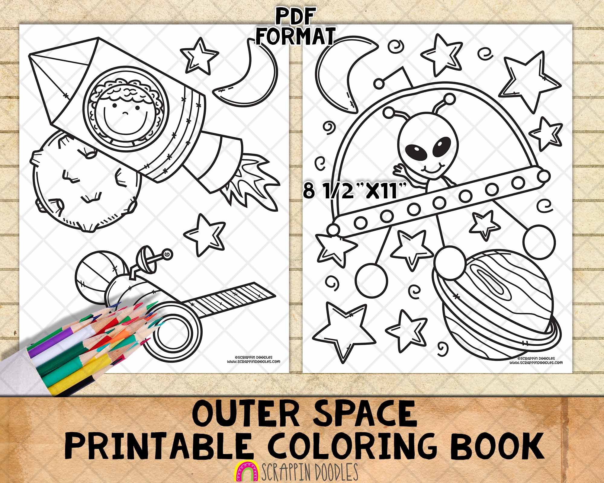 Outer space coloring book