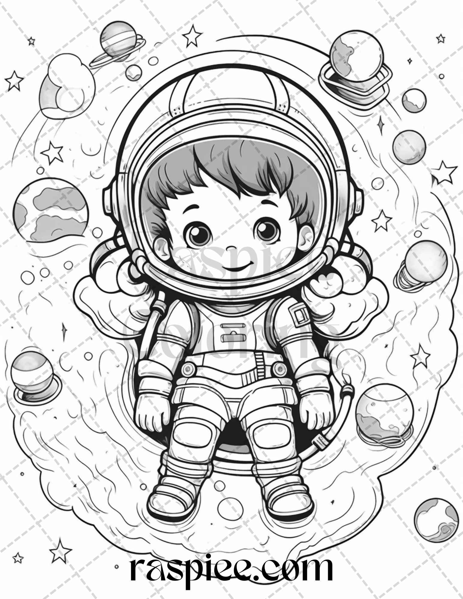 Cute astronaut adventures coloring pages printable for kids pdf fi â coloring