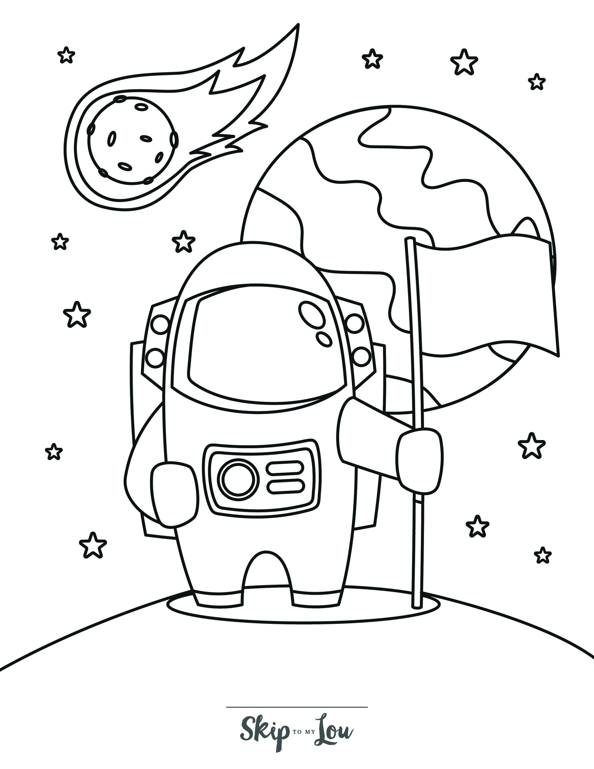 Space coloring pages