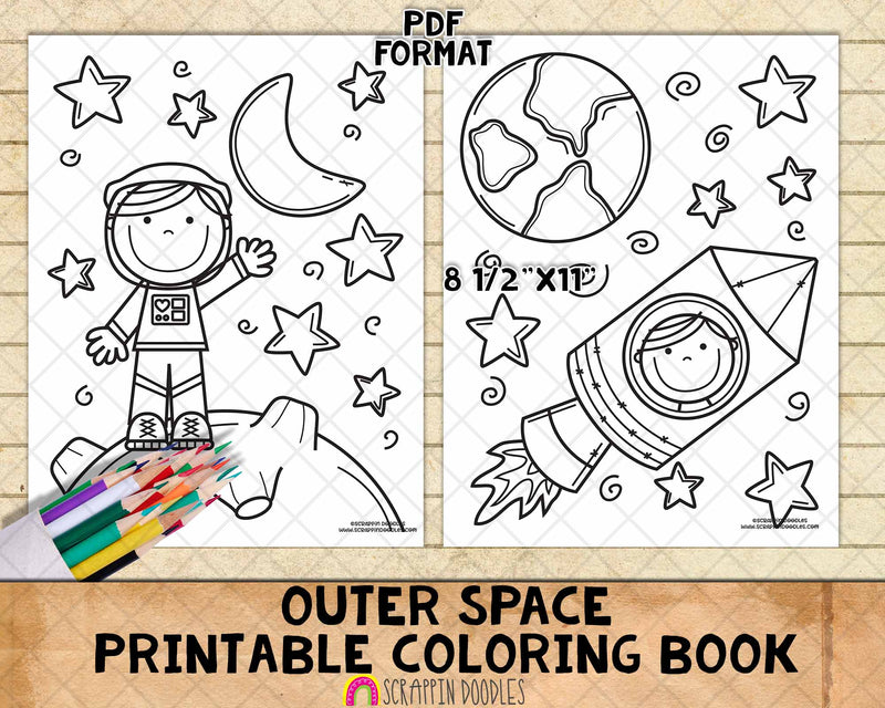 Outer space coloring book