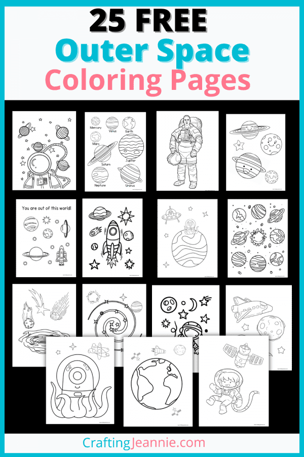 Space coloring pages free pdf