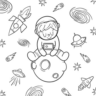 Page astronaut coloring pages pdf vectors illustrations for free download