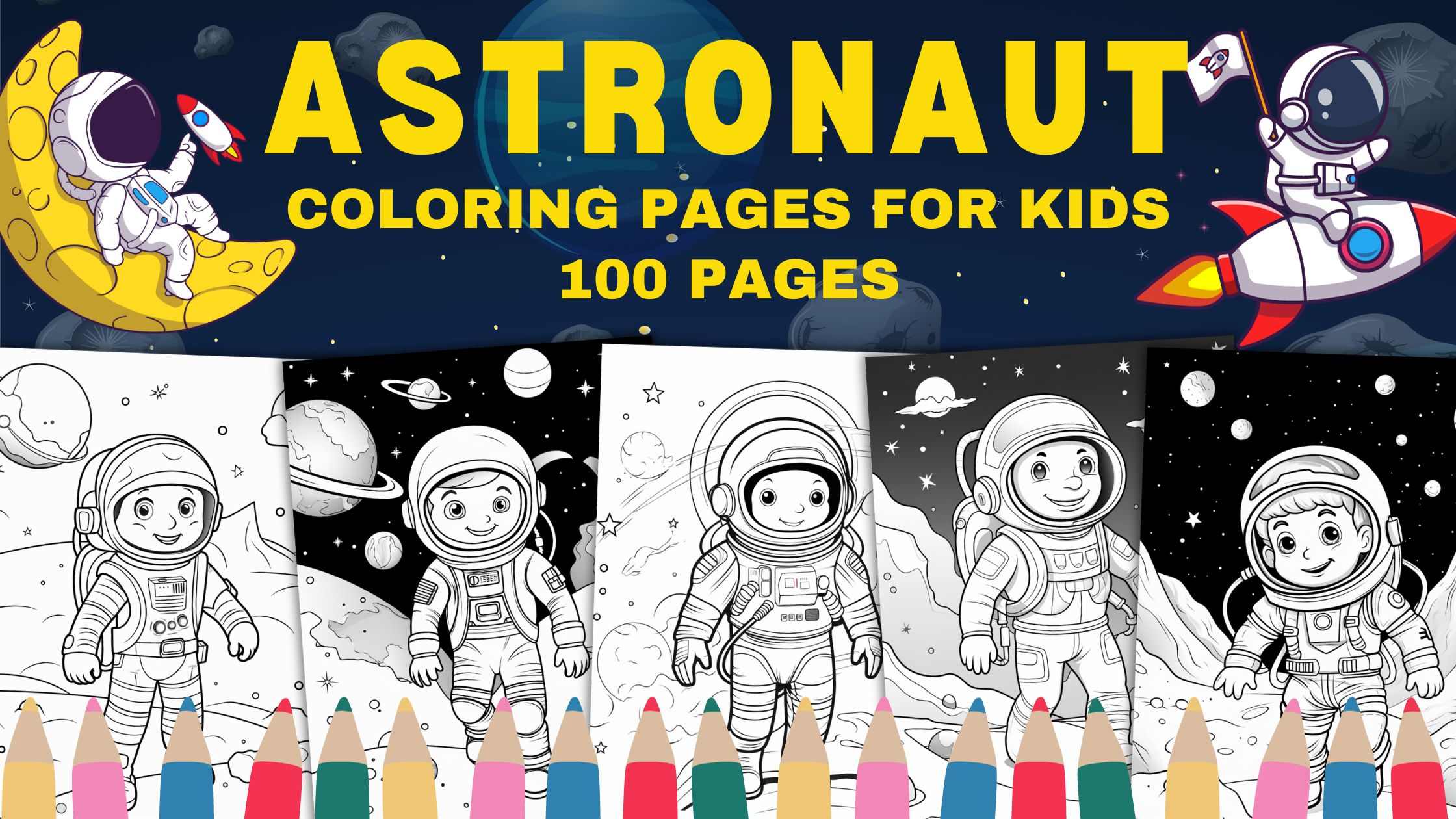 Free astronaut loring pages for kids printable pdf download