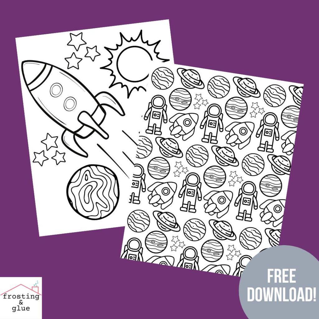 Free space coloring pages for kids and teens