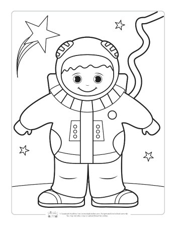 Space coloring pages for kids