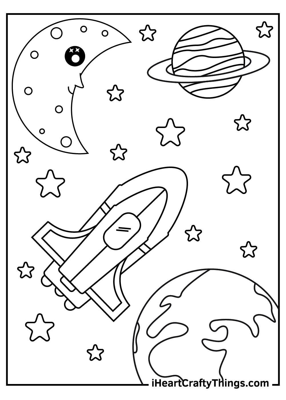 Outer space coloring pages free printables