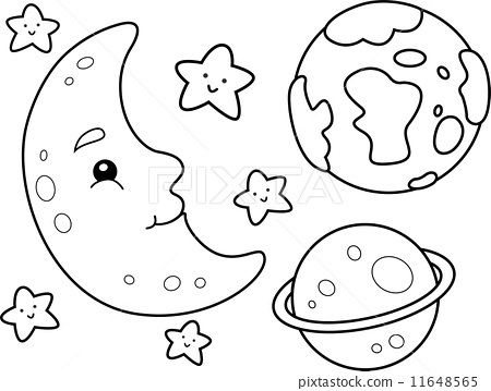 Outer space coloring page