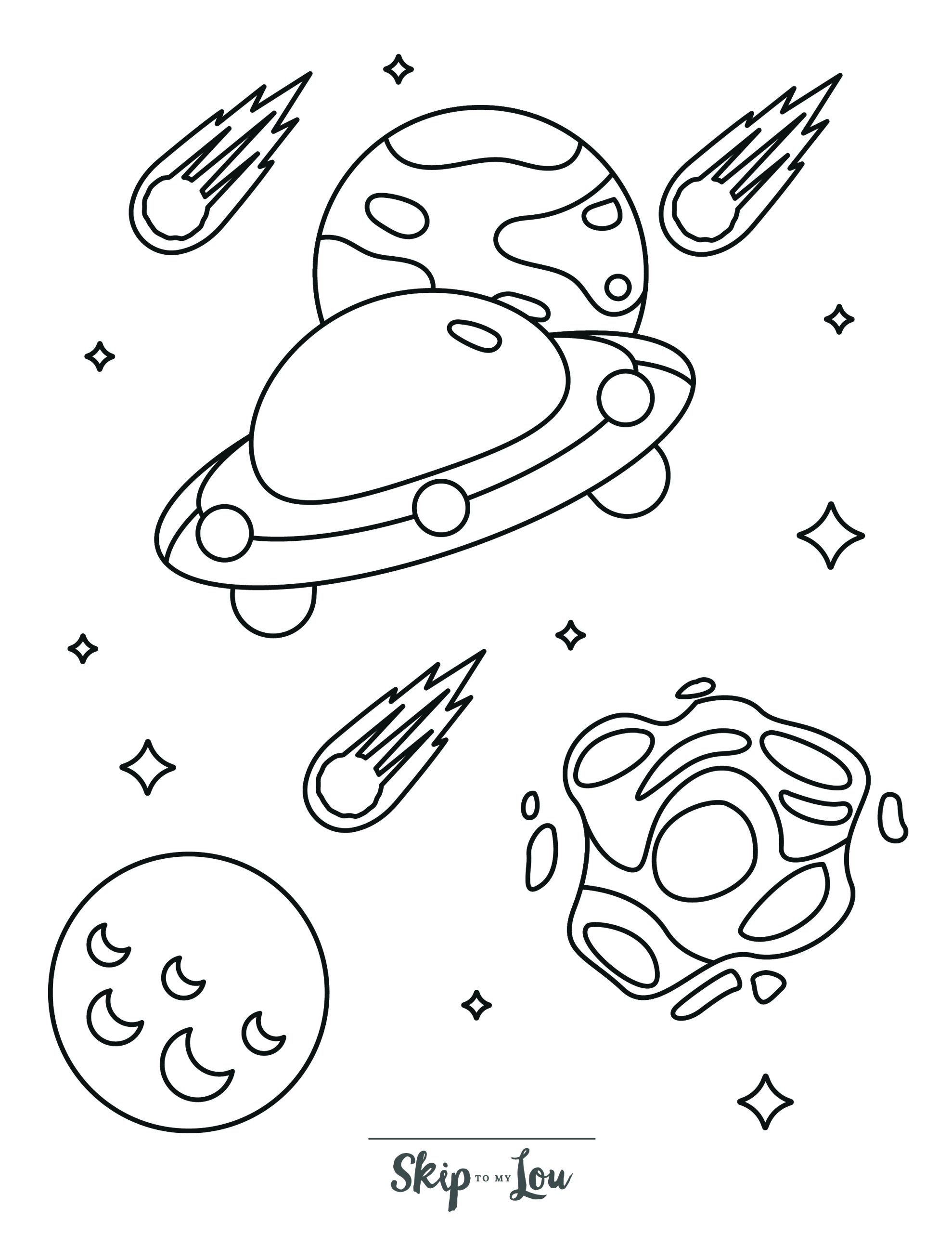 Space coloring pages