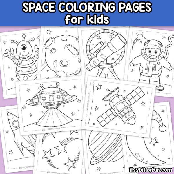 Space coloring pages for kids