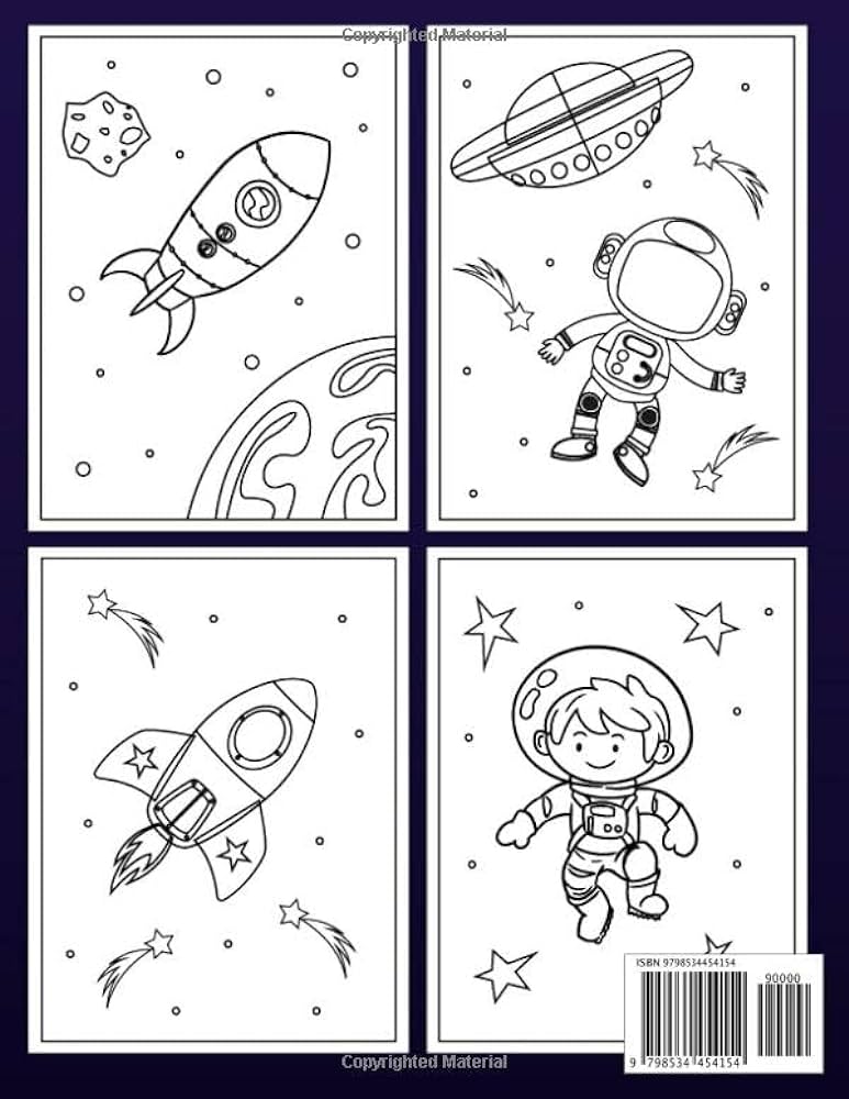 Space coloring book for kids ages