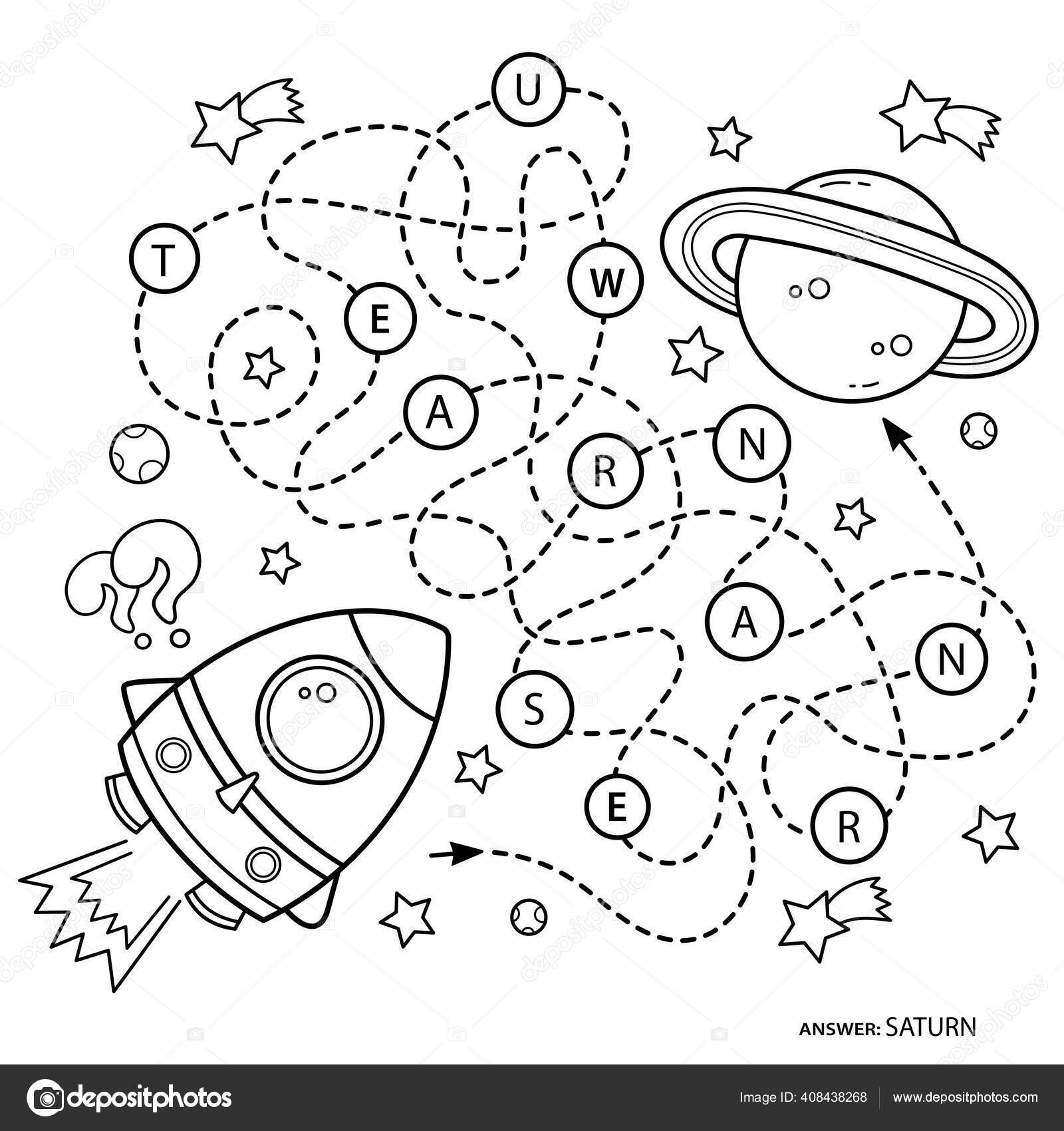 Maze labyrinth game preschool children puzzle tangled road coloring page stock vector by oleon