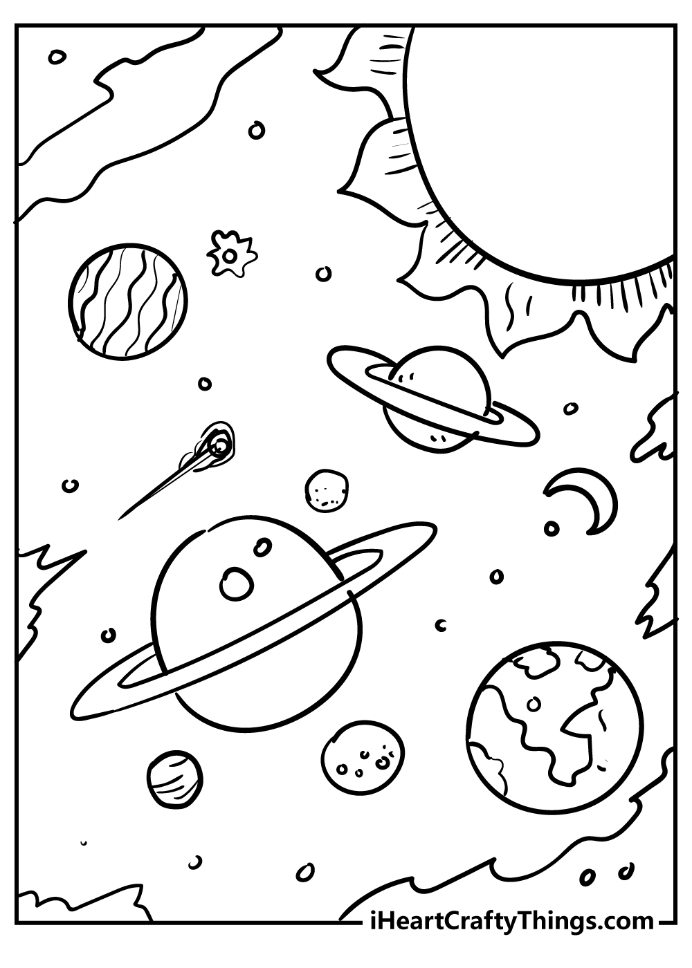 Outer space coloring pages free printables