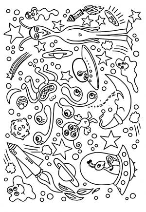 Free printable outer space coloring pages for adults and kids