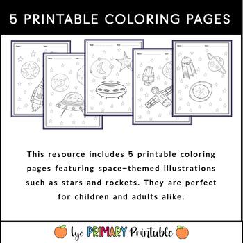 Outer space coloring pages for all ages by lye primary printable