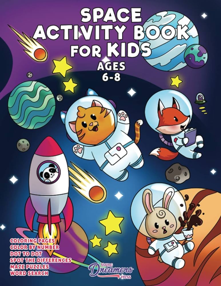 Space activity book for kids ages