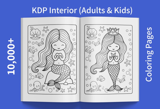 Do unicorn mermaid dinosaur space coloring pages for kdp by mdnoman