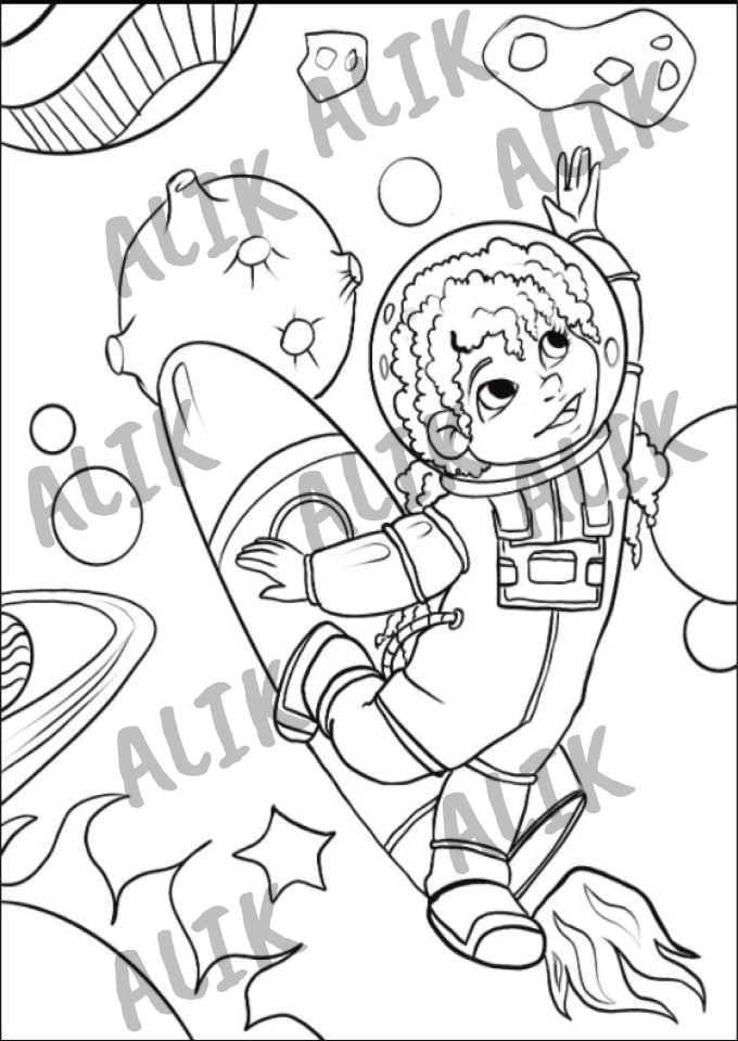 Draw professional original children coloring page by nassermedali