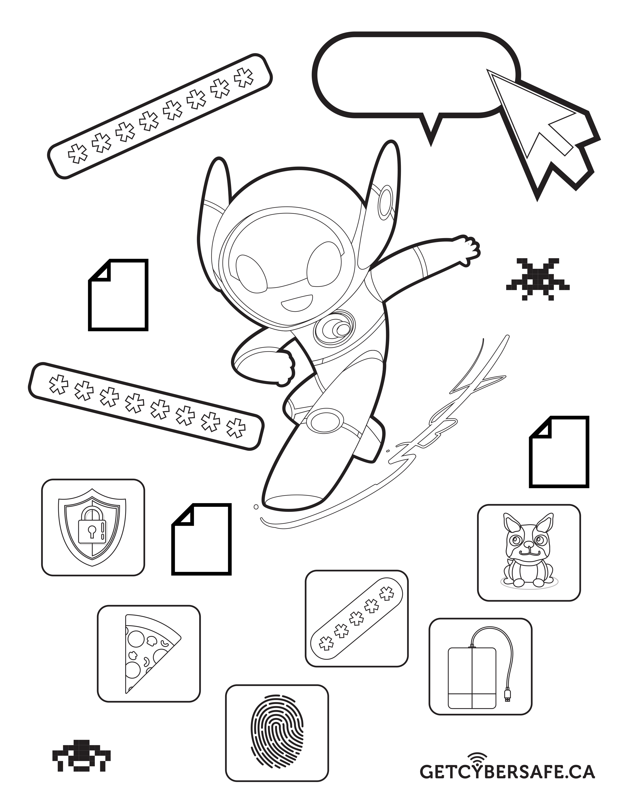 Colouring pages and stickers for kids