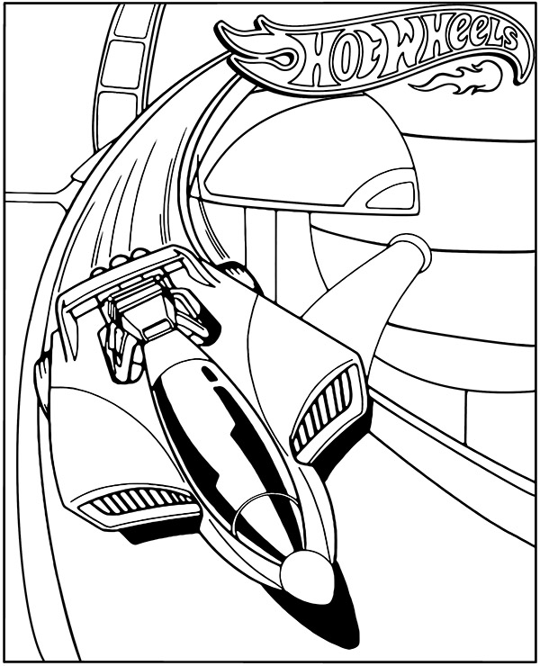 Spaceship coloring page to print