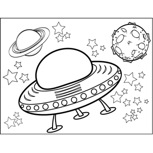 Alien spaceship coloring page