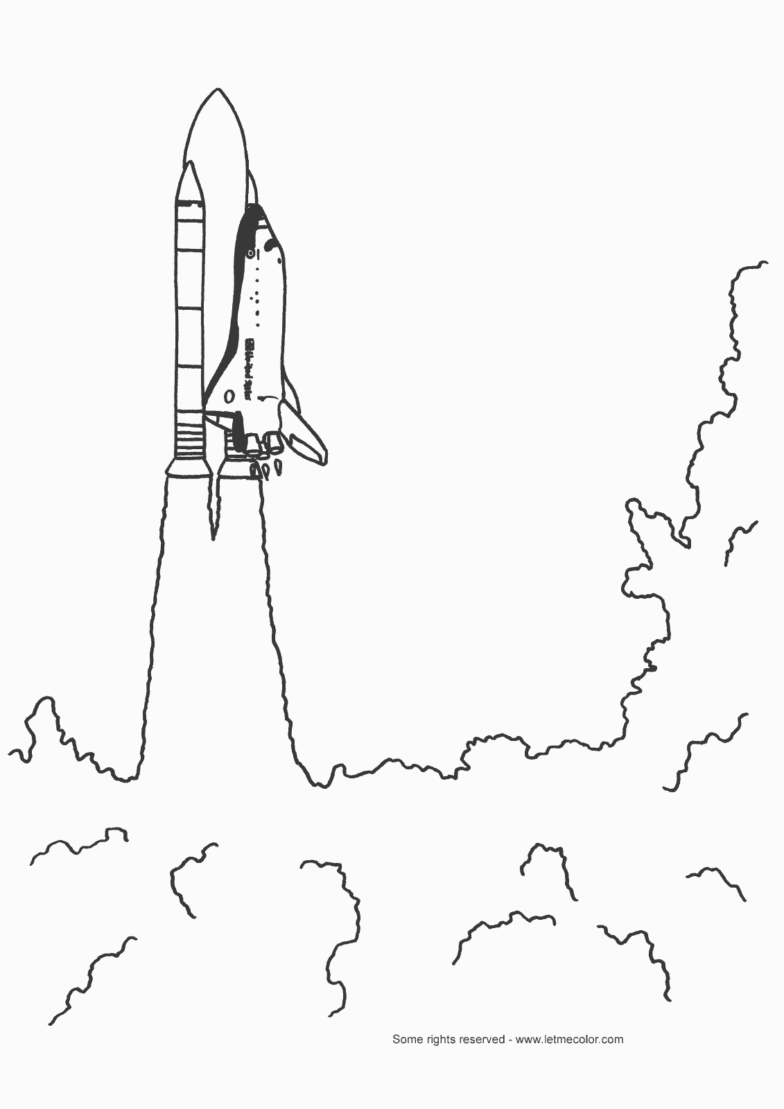 Space shuttle coloring page