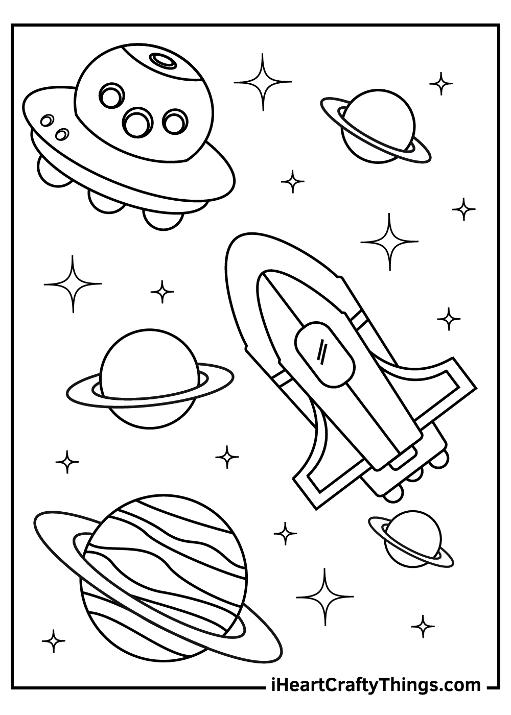 Outer space coloring pages free printables