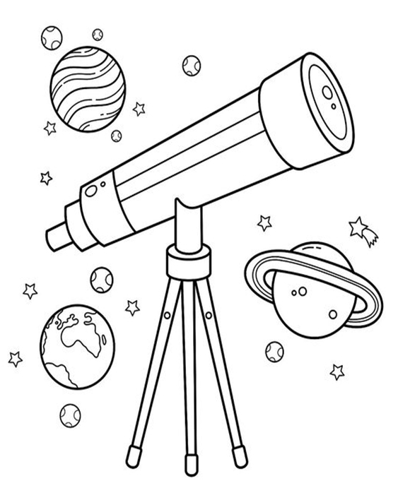 Free easy to print space coloring pages