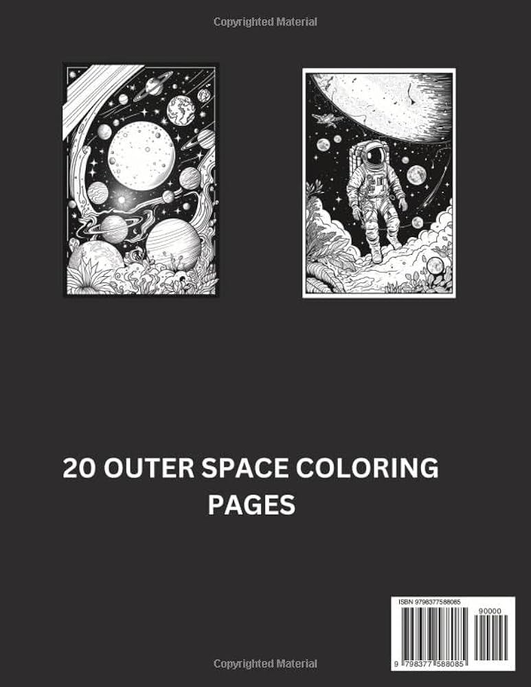 Large print outer space coloring by designs color odyssey