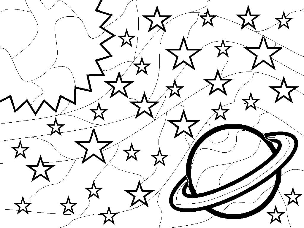 Outer space to print coloring page