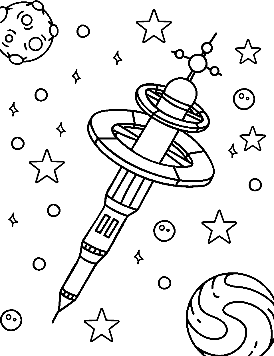 Outer space coloring pages free printable sheets