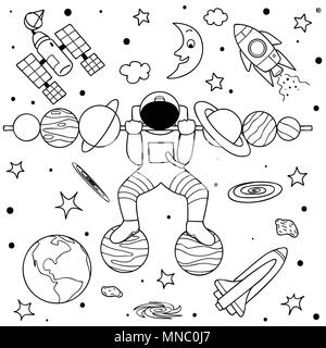 Space satellite coloring book space hi