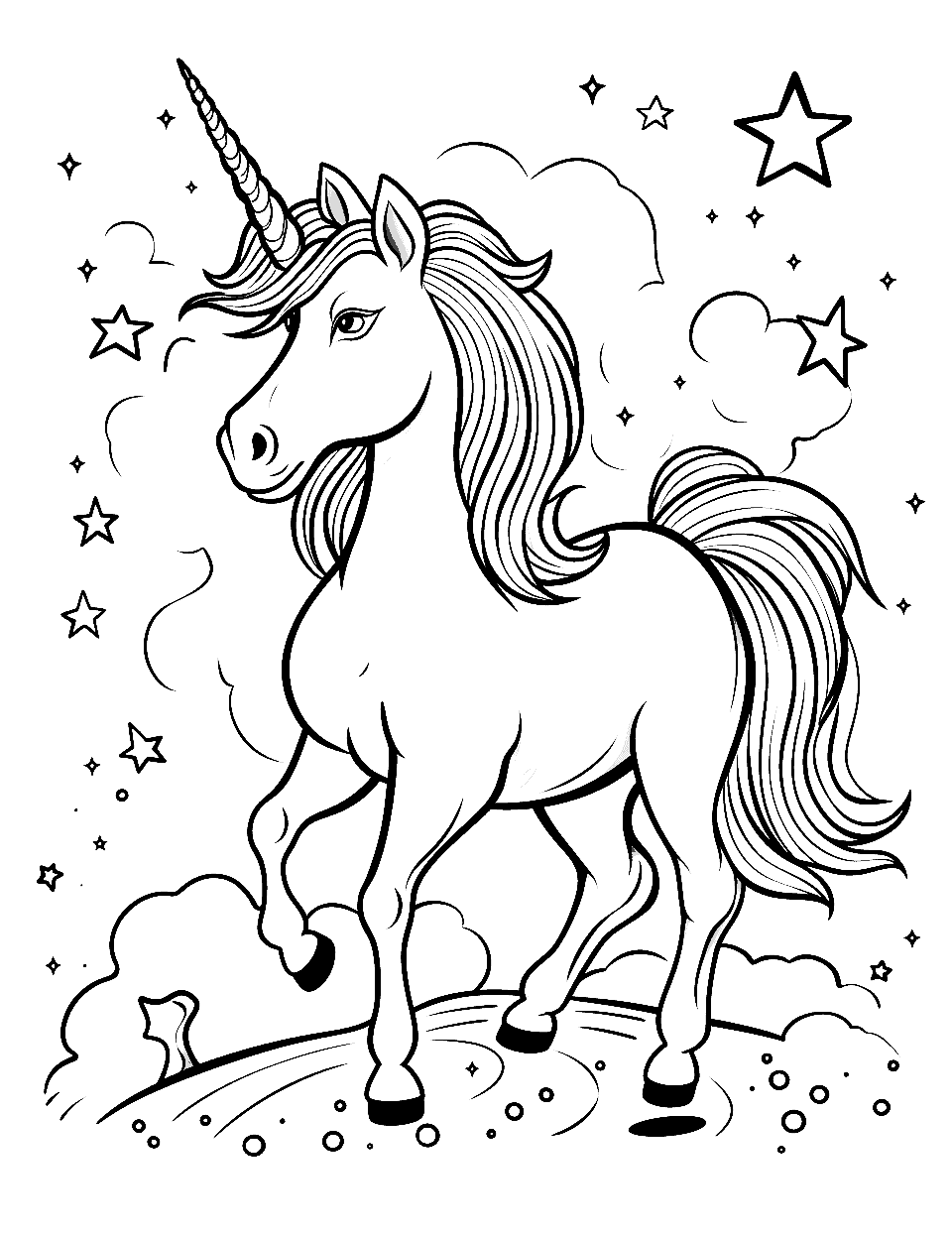 Unicorn coloring pages free printable sheets