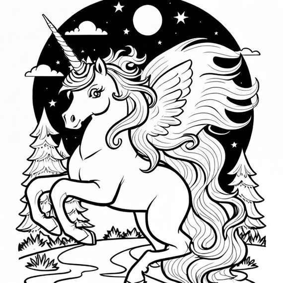 Unique coloring pages for adults and children printable and digital unicorns dragons birds robots space nature foxes