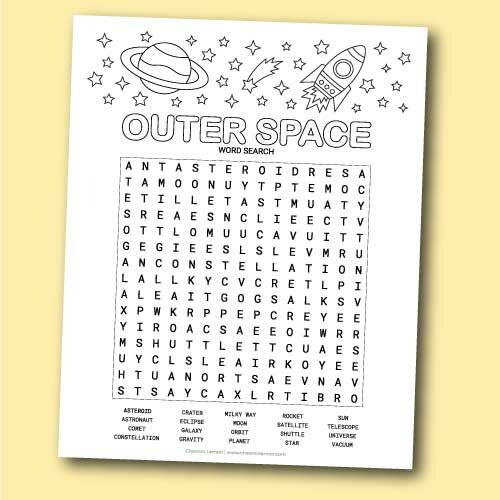 Outer space word search