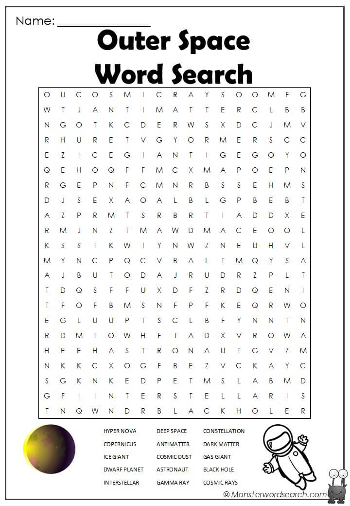 Outer space word search