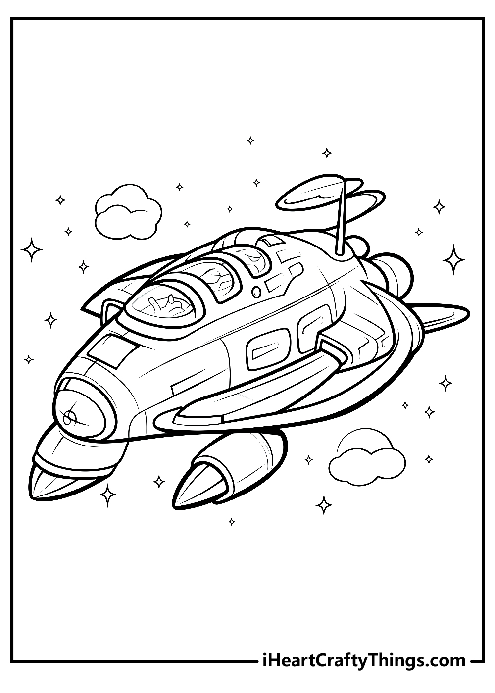 Spaceship coloring pages free printables