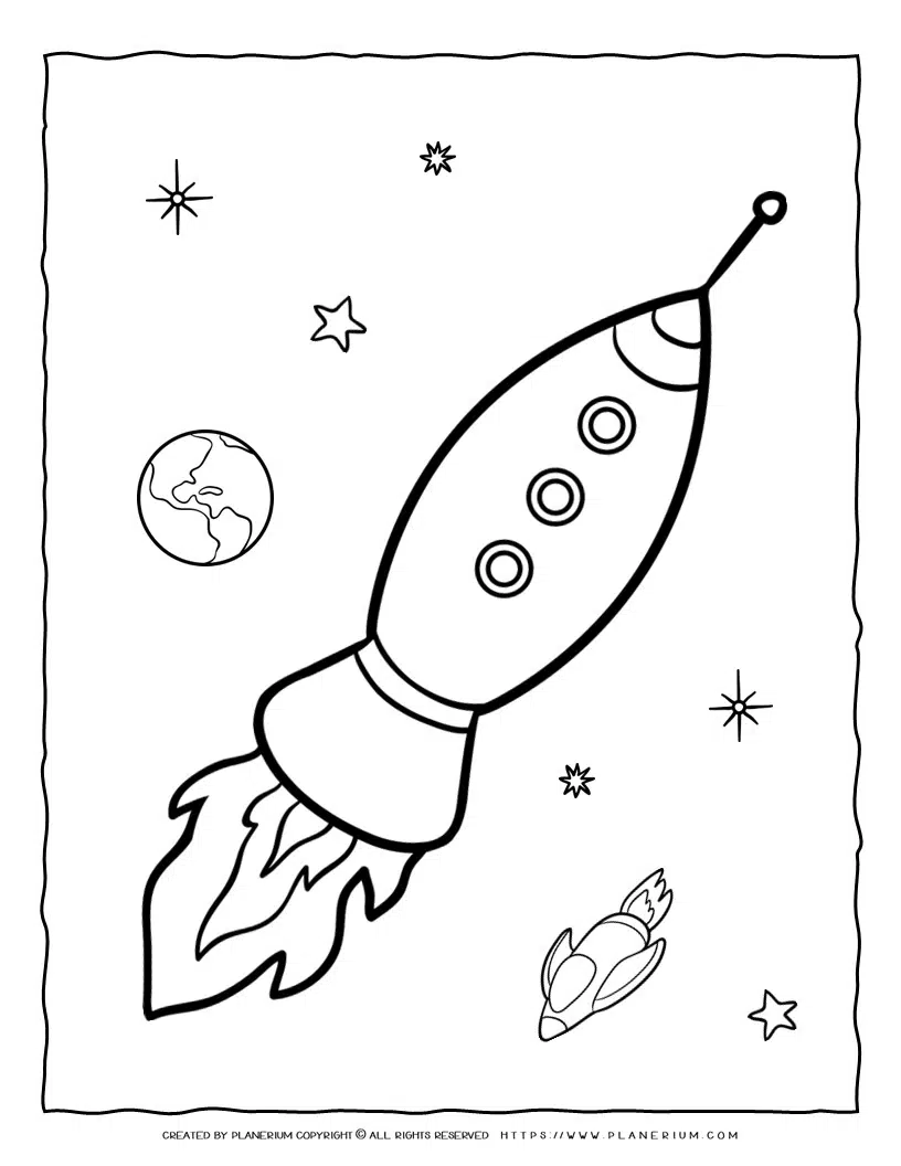 Spaceship coloring page