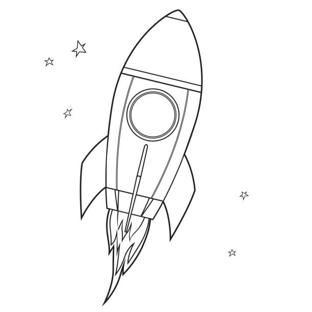 Spaceship coloring pages stock illustrations royalty