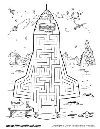 Space mazes for kids travel the stars from start to finish â tims printables space activities for kids space crafts space activities