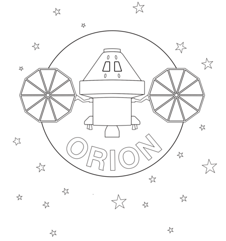 Orion spacecraft logo coloring page free printable coloring pages