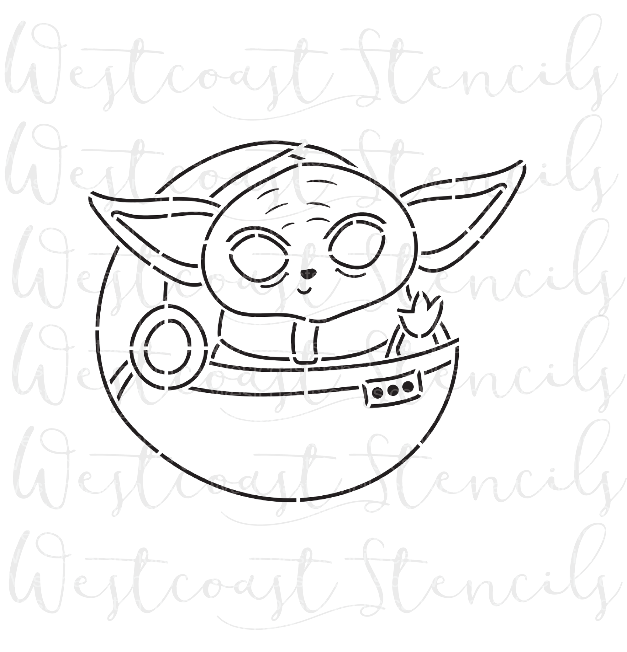 Pyo baby yoda in ship stencil