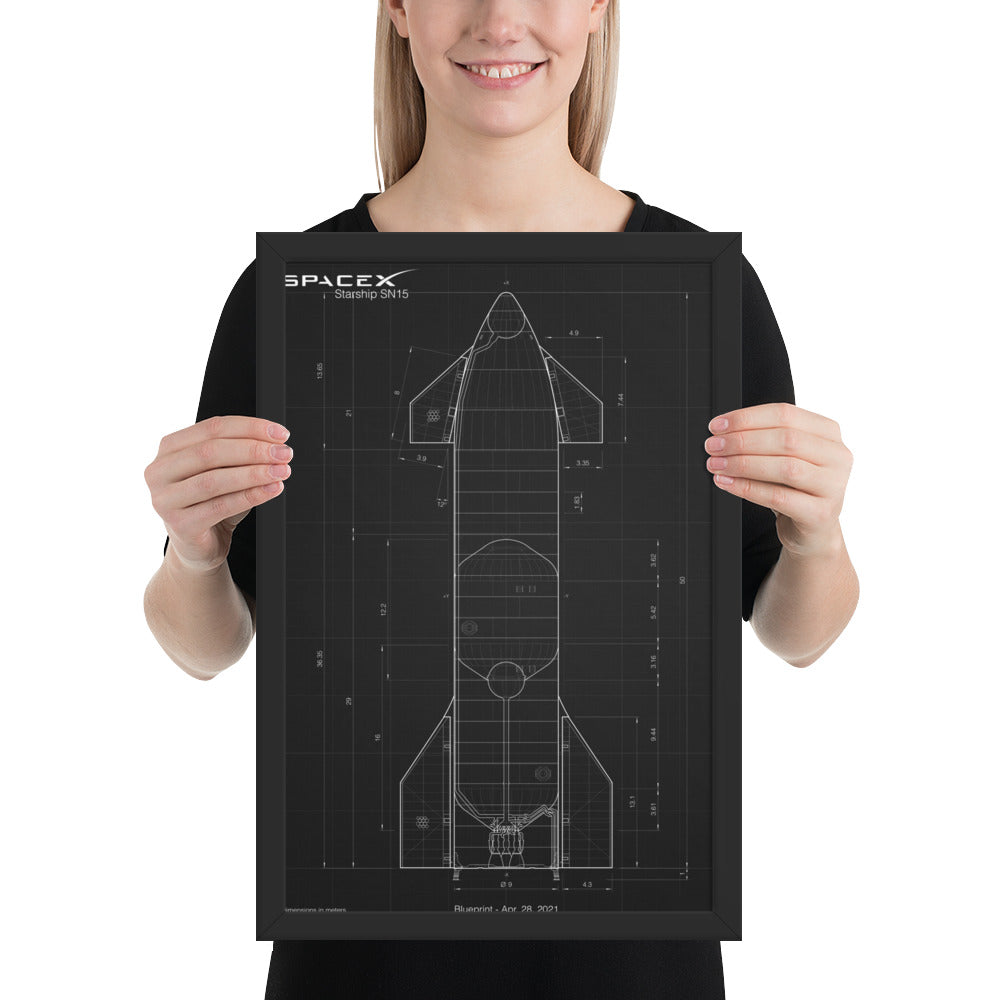 Starship blueprint framed poster â