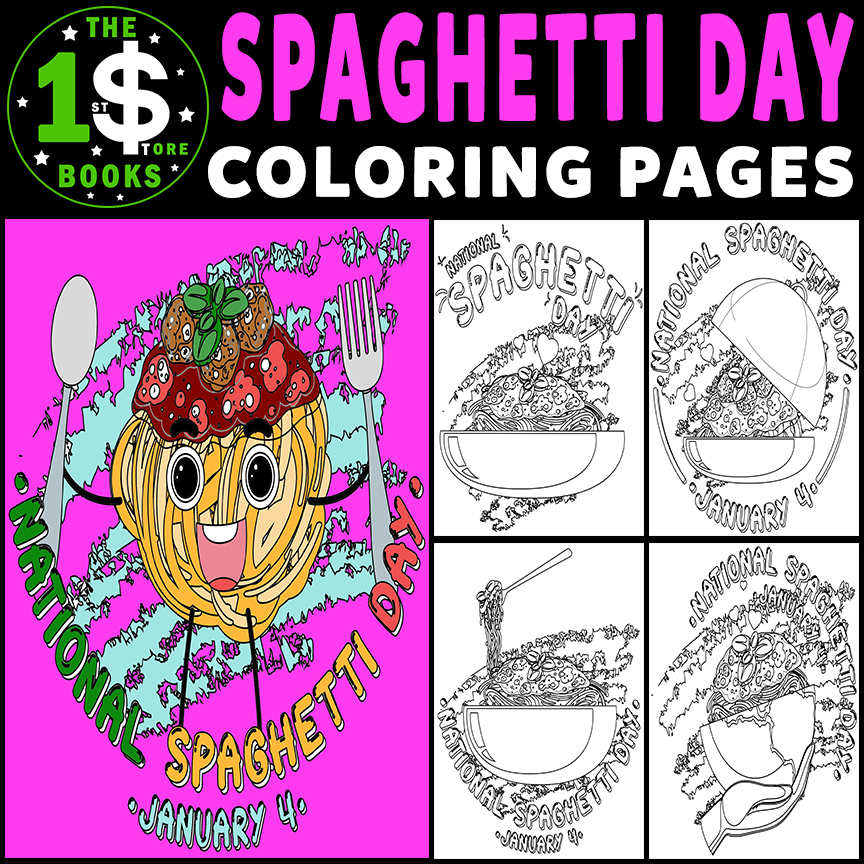 National spaghetti day coloring pages january holiday coloring sheets made by teachers