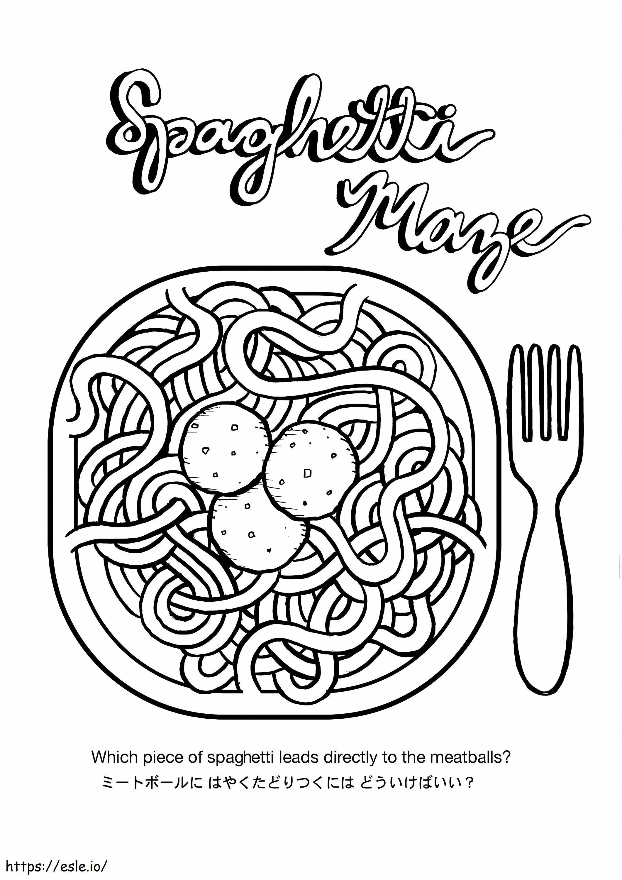 Spaghetti wizard coloring page